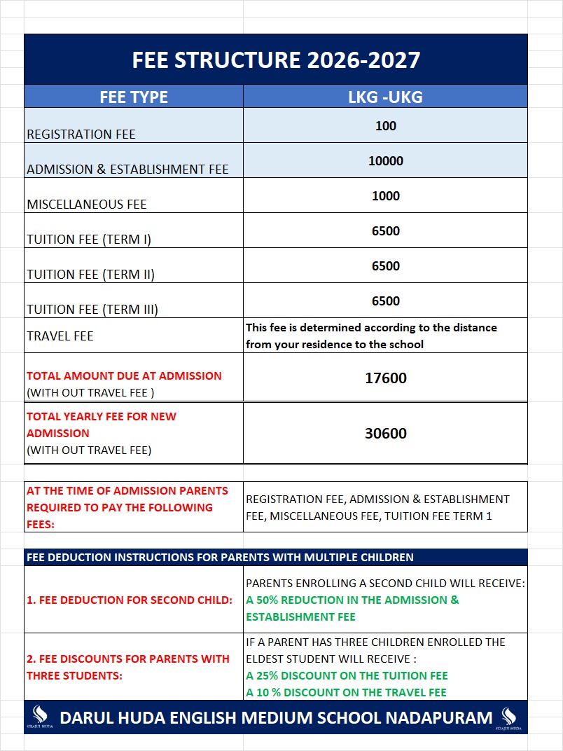 Fee Structure 2026-2027